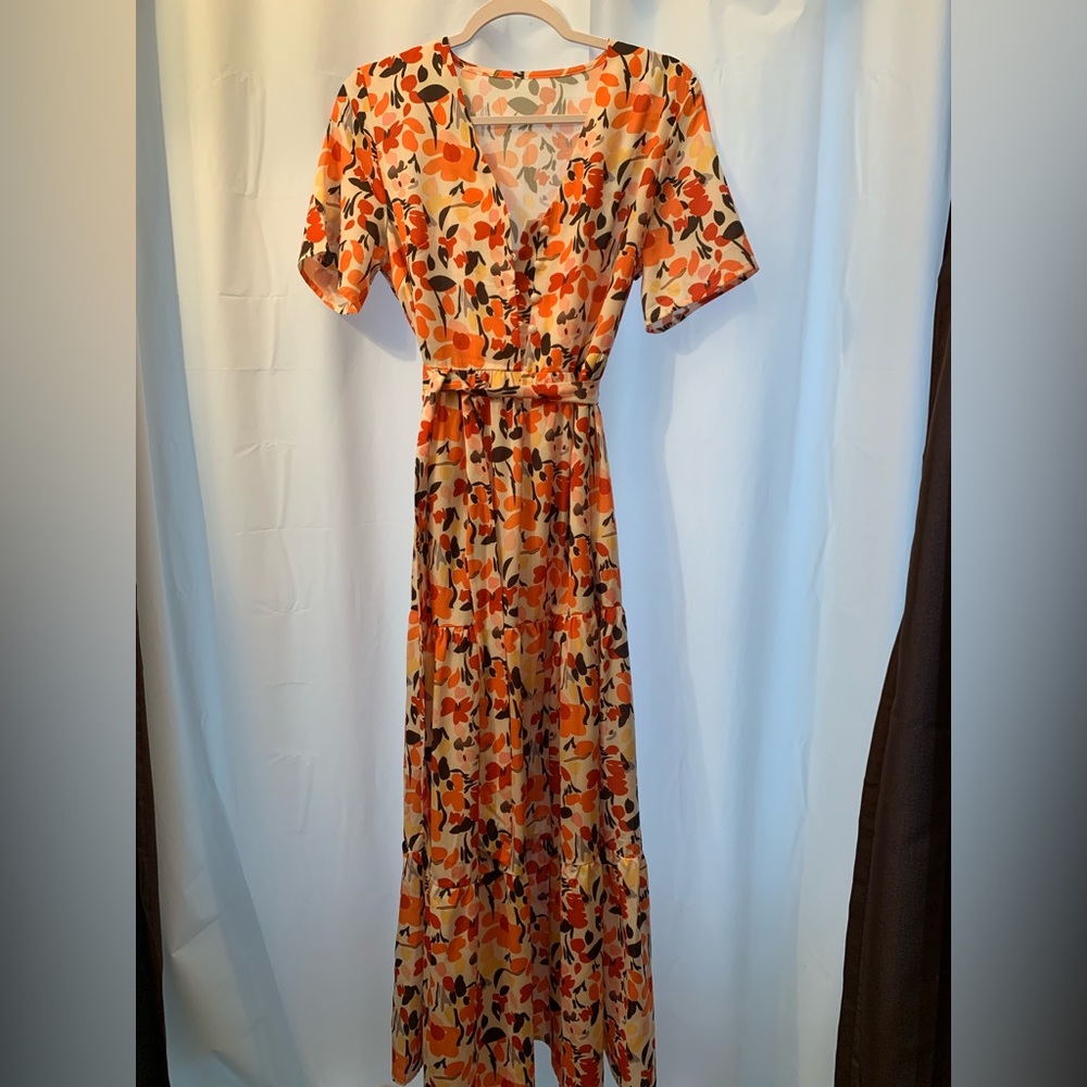 SHEIN Womens 6 NNT Orange multicolor maxi dress